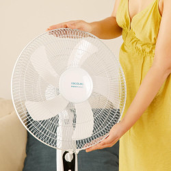 Cecotec - ventilateur sur pied energysilence 515 maxflow blanc - 45 w, diamètre 30 cm, 5 pales, 3 vitesses, minuterie jusqu’à 1 