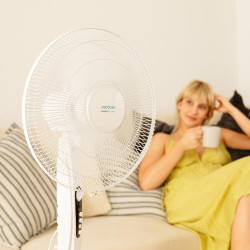 Cecotec - ventilateur sur pied energysilence 515 maxflow blanc - 45 w, diamètre 30 cm, 5 pales, 3 vitesses, minuterie jusqu’à 1 