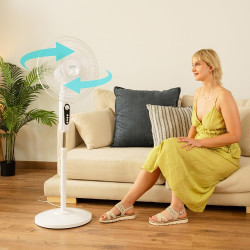 Cecotec - ventilateur sur pied energysilence 515 maxflow blanc - 45 w, diamètre 30 cm, 5 pales, 3 vitesses, minuterie jusqu’à 1 