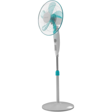 Cecotec ventilateur sur pied avec minuterie energysilence 520 power blanc. 50 w, 5 pales de 40 cm de diamètre, oscillant, 4 vite