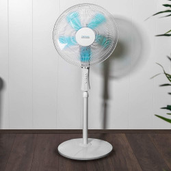 Cecotec ventilateur sur pied avec minuterie energysilence 520 power blanc. 50 w, 5 pales de 40 cm de diamètre, oscillant, 4 vite