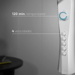 Cecotec ventilateur sur pied avec minuterie energysilence 520 power blanc. 50 w, 5 pales de 40 cm de diamètre, oscillant, 4 vite