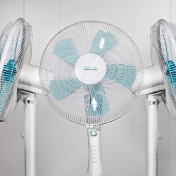 Cecotec ventilateur sur pied avec minuterie energysilence 520 power blanc. 50 w, 5 pales de 40 cm de diamètre, oscillant, 4 vite