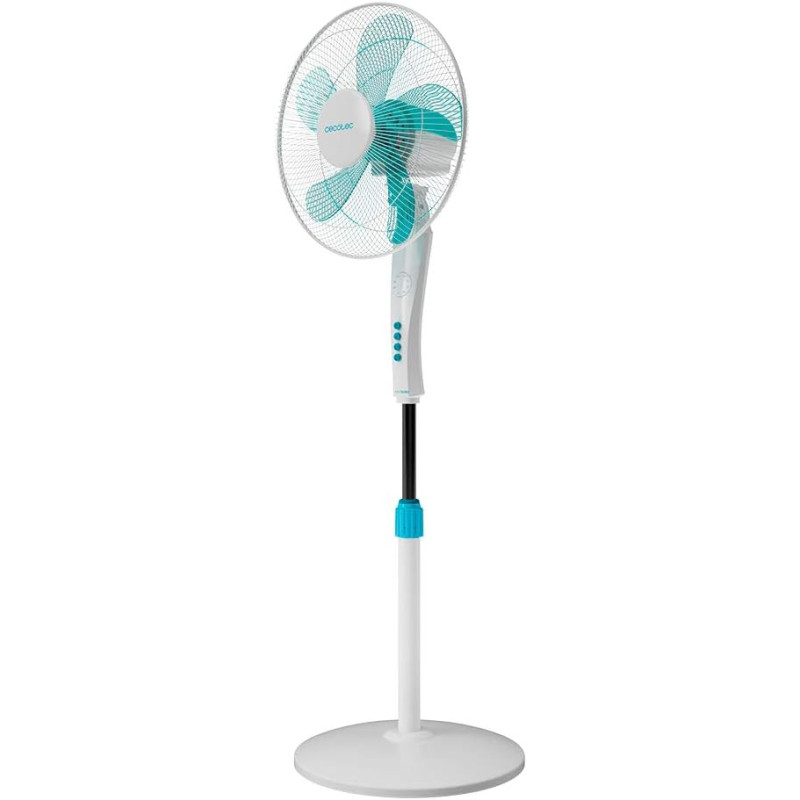 Cecotec ventilateur sur pied avec télécommande et minuterie EnergySilence 530 Power Connected, blanc. 50 W, 5 pales de 40 cm, 3 