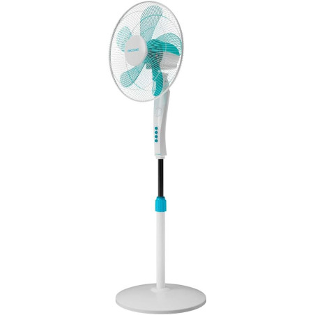 Cecotec ventilateur sur pied avec télécommande et minuterie EnergySilence 530 Power Connected, blanc. 50 W, 5 pales de 40 cm, 3 