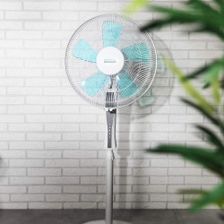 Cecotec ventilateur sur pied avec télécommande et minuterie EnergySilence 530 Power Connected, blanc. 50 W, 5 pales de 40 cm, 3 