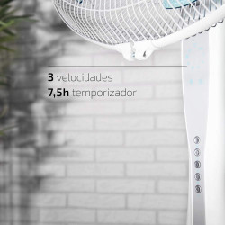 Cecotec ventilateur sur pied avec télécommande et minuterie EnergySilence 530 Power Connected, blanc. 50 W, 5 pales de 40 cm, 3 