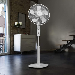 Cecotec Ventilateur de pied avec minuterie EnergySilence 1010 ExtremeFlow 60 W 10 pales puissant, oscillant silencieux, 3 vitess