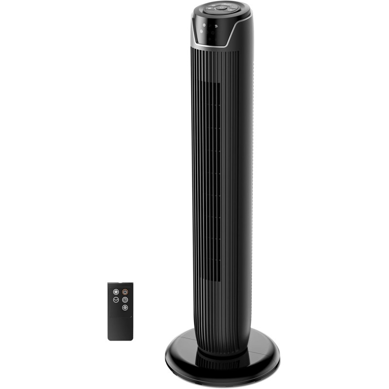 Midea Ventilateurs colonne avec Télécommande, Oscillation Silencieuse, Ventilateur Puissant, Affichage LED, 3 Modes, Minuterie 7