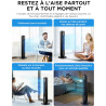 Midea Ventilateurs colonne avec Télécommande, Oscillation Silencieuse, Ventilateur Puissant, Affichage LED, 3 Modes, Minuterie 7