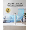 Midea Blanc Ventilateurs colonne avec Télécommande, Oscillation Silencieuse, Ventilateur Puissant, Affichage LED, 3 Modes, Minut