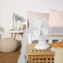 Russell Hobbs Rhpdf0921 Ventilateur De Bureau Portable 22.9 Cm, 2 Vitesses, Oscillation Grand Angle, Fonctionnement Silencieux, 