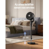 DREO Ventilateur sur Pied Silencieux pour Chambre [Amélioré], Flux d’Air 27m, 20dB, Oscillation 90°, Moteur DC, 8 Vitesses, 3 Mo