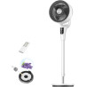 DREO Ventilateur sur Pied Silencieux pour Chambre [Amélioré], Flux d’Air 27m, 20dB, Oscillation 90°, Moteur DC, 8 Vitesses, 3 Mo