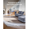 DREO Ventilateur sur Pied Silencieux pour Chambre [Amélioré], Flux d’Air 27m, 20dB, Oscillation 90°, Moteur DC, 8 Vitesses, 3 Mo