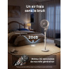 DREO Ventilateur sur Pied Silencieux pour Chambre [Amélioré], Flux d’Air 27m, 20dB, Oscillation 90°, Moteur DC, 8 Vitesses, 3 Mo