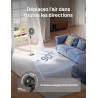 DREO Ventilateur sur Pied Silencieux pour Chambre [Amélioré], Flux d’Air 27m, 20dB, Oscillation 90°, Moteur DC, 8 Vitesses, 3 Mo