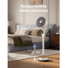 DREO Ventilateur sur Pied Silencieux pour Chambre [Amélioré], Flux d’Air 27m, 20dB, Oscillation 90°, Moteur DC, 8 Vitesses, 3 Mo