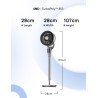 DREO Ventilateur sur Pied Silencieux pour Chambre [Amélioré], Flux d’Air 27m, 20dB, Oscillation 90°, Moteur DC, 8 Vitesses, 3 Mo