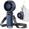 Divebleus mini ventilateur portable turbo,100 vitesses à flux d’air puissant 7,4 m/s, petit ventilateur de poche pliable 4-en-1 