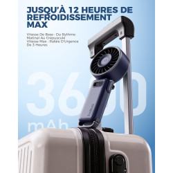 Divebleus mini ventilateur portable turbo,100 vitesses à flux d’air puissant 7,4 m/s, petit ventilateur de poche pliable 4-en-1 