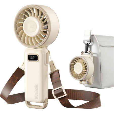 Divebleus mini ventilateur portable turbo,100 vitesses à flux d’air puissant 7,4 m/s, petit ventilateur de poche pliable 4-en-1 