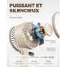 Divebleus mini ventilateur portable turbo,100 vitesses à flux d’air puissant 7,4 m/s, petit ventilateur de poche pliable 4-en-1 