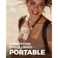 Divebleus mini ventilateur portable turbo,100 vitesses à flux d’air puissant 7,4 m/s, petit ventilateur de poche pliable 4-en-1 