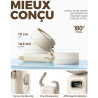 Divebleus mini ventilateur portable turbo,100 vitesses à flux d’air puissant 7,4 m/s, petit ventilateur de poche pliable 4-en-1 