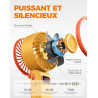 Divebleus mini ventilateur portable turbo,100 vitesses à flux d’air puissant 7,4 m/s, petit ventilateur de poche pliable 4-en-1 
