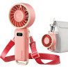Divebleus mini ventilateur portable turbo,100 vitesses à flux d’air puissant 7,4 m/s, petit ventilateur de poche pliable 4-en-1 