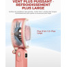 Divebleus mini ventilateur portable turbo,100 vitesses à flux d’air puissant 7,4 m/s, petit ventilateur de poche pliable 4-en-1 