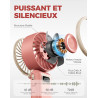 Divebleus mini ventilateur portable turbo,100 vitesses à flux d’air puissant 7,4 m/s, petit ventilateur de poche pliable 4-en-1 