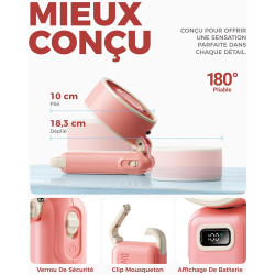 Divebleus mini ventilateur portable turbo,100 vitesses à flux d’air puissant 7,4 m/s, petit ventilateur de poche pliable 4-en-1 