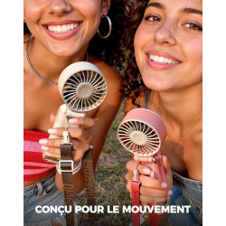 Divebleus mini ventilateur portable turbo,100 vitesses à flux d’air puissant 7,4 m/s, petit ventilateur de poche pliable 4-en-1 