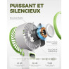 Divebleus mini ventilateur portable turbo,100 vitesses à flux d’air puissant 7,4 m/s, petit ventilateur de poche pliable 4-en-1 