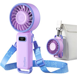 Divebleus mini ventilateur portable turbo,100 vitesses à flux d’air puissant 7,4 m/s, petit ventilateur de poche pliable 4-en-1 
