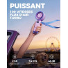 Divebleus mini ventilateur portable turbo,100 vitesses à flux d’air puissant 7,4 m/s, petit ventilateur de poche pliable 4-en-1 