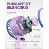 Divebleus mini ventilateur portable turbo,100 vitesses à flux d’air puissant 7,4 m/s, petit ventilateur de poche pliable 4-en-1 