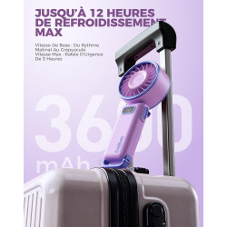 Divebleus mini ventilateur portable turbo,100 vitesses à flux d’air puissant 7,4 m/s, petit ventilateur de poche pliable 4-en-1 
