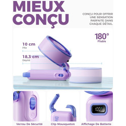Divebleus mini ventilateur portable turbo,100 vitesses à flux d’air puissant 7,4 m/s, petit ventilateur de poche pliable 4-en-1 