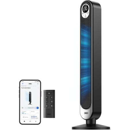 Dreo Ventilateur Colonne Silencieux avec Alexa, 8,53 m/s, Ventilateurs Tour pour Grande Chambre, 106 cm de Haut, Télécommande, 9
