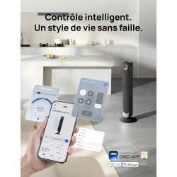 Dreo Ventilateur Colonne Silencieux avec Alexa, 8,53 m/s, Ventilateurs Tour pour Grande Chambre, 106 cm de Haut, Télécommande, 9