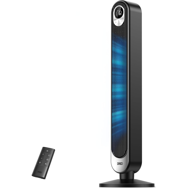 Dreo Ventilateur Colonne Silencieux, Puissant Vitesse 8,53 m/s, Ventilateurs Tour de 106cm avec Télécommande, 9 Vitesses, 4 Mode