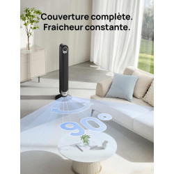 Dreo Ventilateur Colonne Silencieux, Puissant Vitesse 8,53 m/s, Ventilateurs Tour de 106cm avec Télécommande, 9 Vitesses, 4 Mode