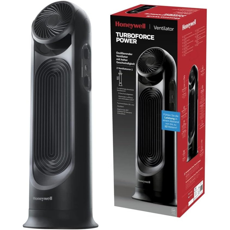 Honeywell AIDC HYF500E4 Ventilateur colonne 58 W (Ø x H) 30 cm x 80 cm noir