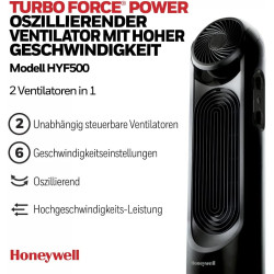 Honeywell AIDC HYF500E4 Ventilateur colonne 58 W (Ø x H) 30 cm x 80 cm noir