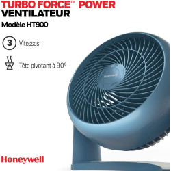 Honeywell ventilateur TurboForce Power (fonctionnement silencieux pour rafraîchissement, inclinaison variable à 90°, 3 vitesses,