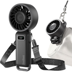 Divebleus - ventilateur portable compact et élégant avec batterie - usage main, bureau, cou ou pliable - ventilation jusqu'à 12 