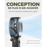 Divebleus - ventilateur portable compact et élégant avec batterie - usage main, bureau, cou ou pliable - ventilation jusqu'à 12 